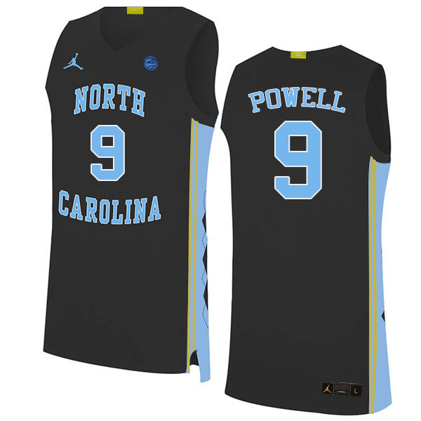 #9 Drake Powell North Carolina Tar Heels College Basketball Jersey Stitched-Black